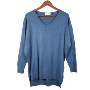 Dreamers V Neck Knit Top Blue - S/M